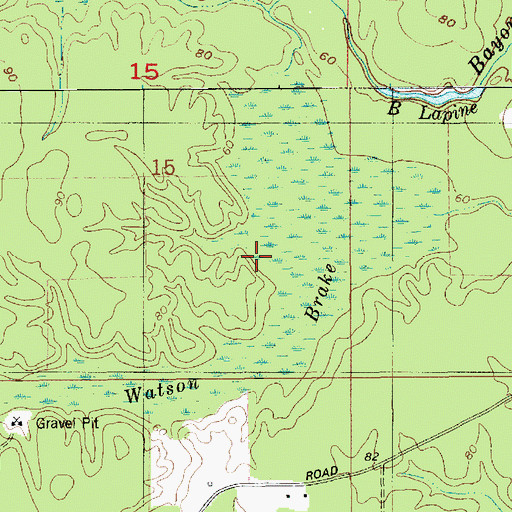 Topographic Map of Watson Brake, LA