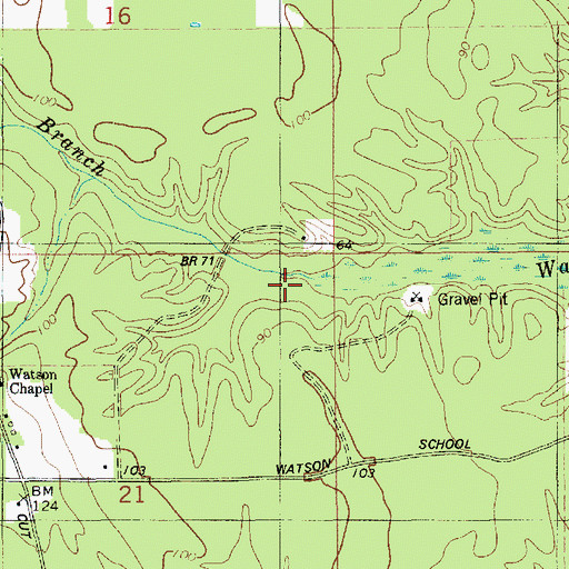 Topographic Map of Watson Branch, LA