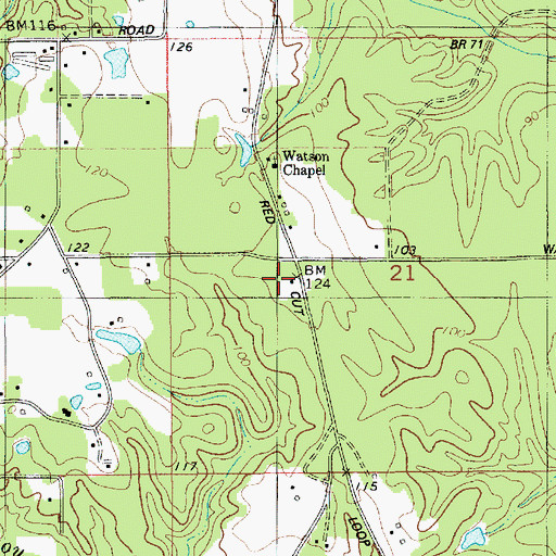 Topographic Map of Watson School, LA