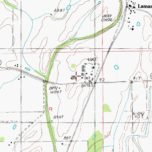 Topographic Map of Waverly Church, LA
