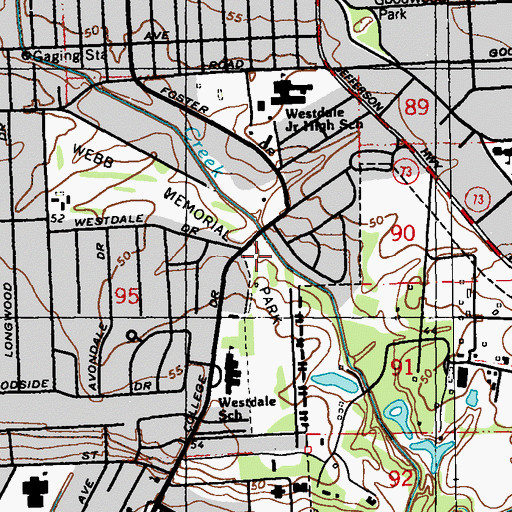 Topographic Map of Webb Memorial Park, LA