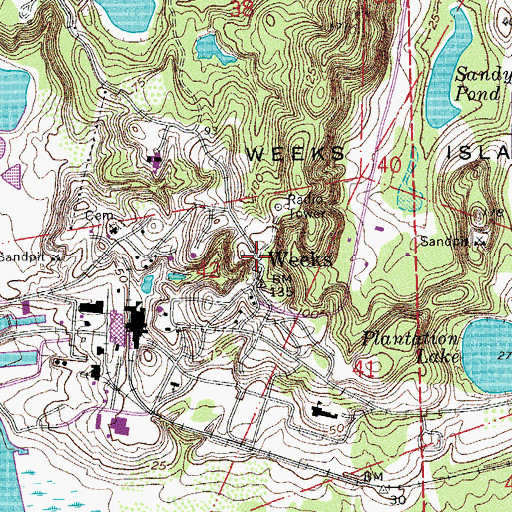 Topographic Map of Weeks, LA