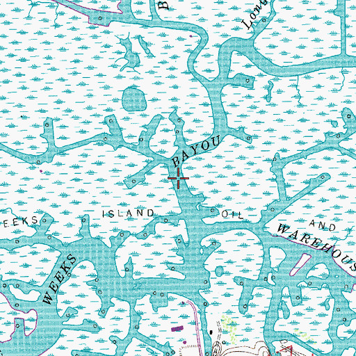 Topographic Map of Weeks Bayou, LA