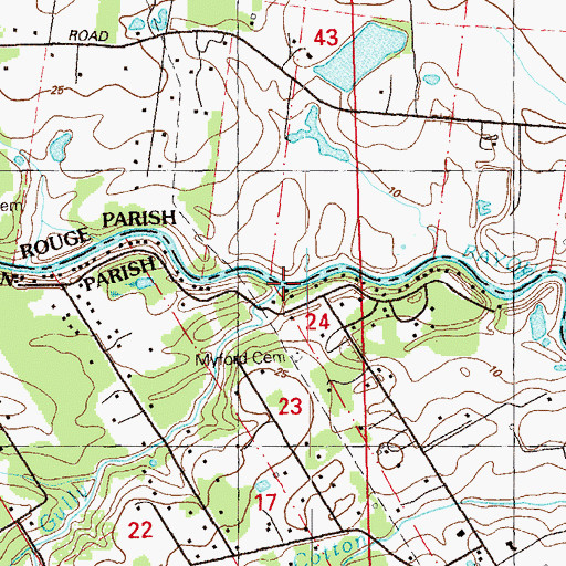 Topographic Map of Welsh Gully, LA