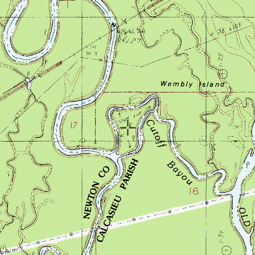 Topographic Map of Wembly Island, LA