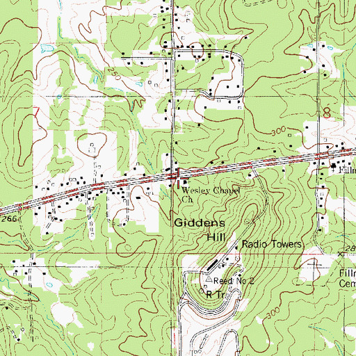 Topographic Map of Wesley Chapel Church, LA
