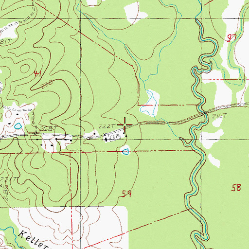 Topographic Map of Wesley Church, LA