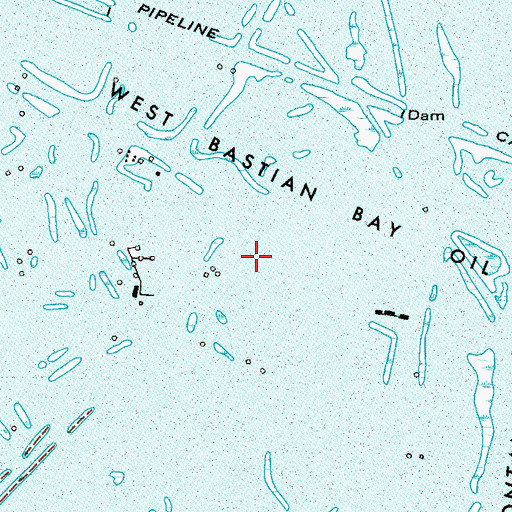 Topographic Map of West Bastian Bay Oil and Gas Field, LA