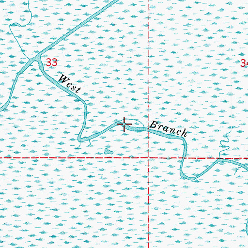 Topographic Map of West Branch Oyster Bayou, LA