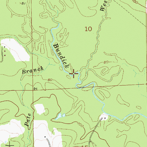 Topographic Map of West Caney Branch, LA