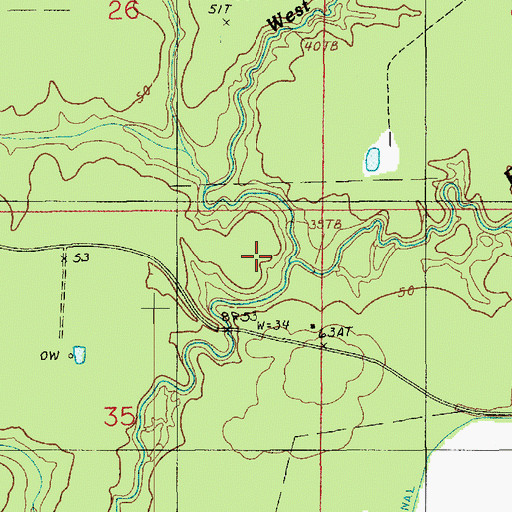 Topographic Map of West Fork Bayou Nezpique, LA