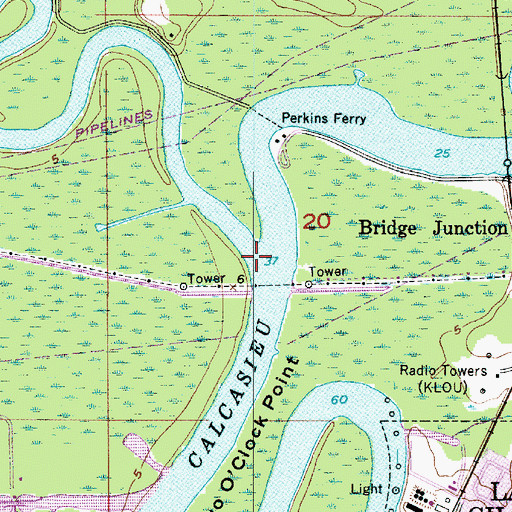 Topographic Map of West Fork Calcasieu River, LA