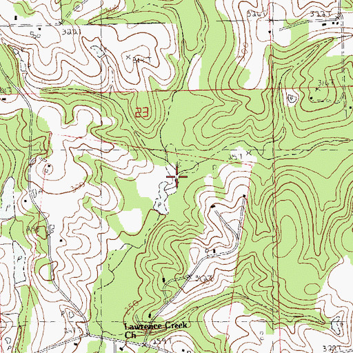 Topographic Map of West Fork Lawrence Creek, LA