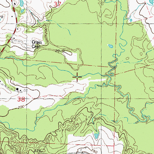 Topographic Map of West Fork Pushepatapa Creek, LA