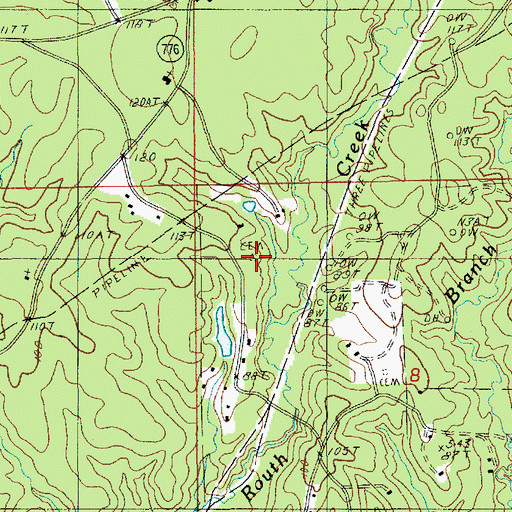 Topographic Map of Whatley Cemetery, LA