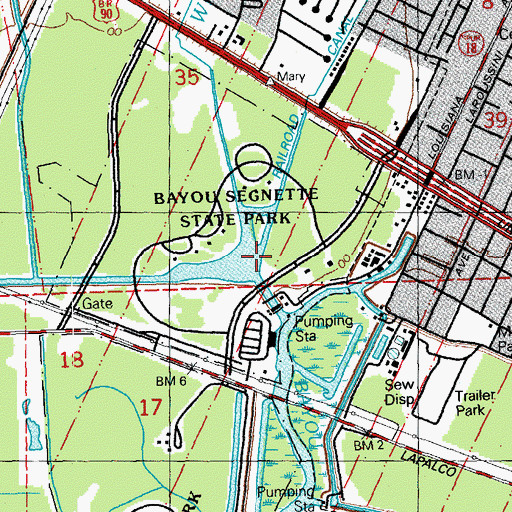 Topographic Map of Whisky Bayou, LA