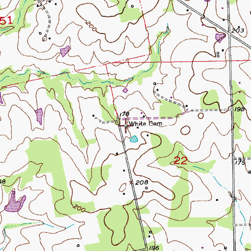Topographic Map of White Cemetery, LA