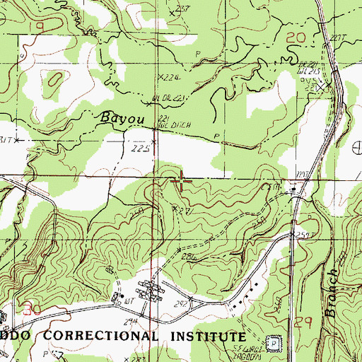 Topographic Map of White Hall School, LA