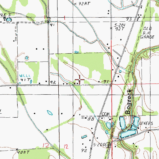 Topographic Map of White Oak Church, LA