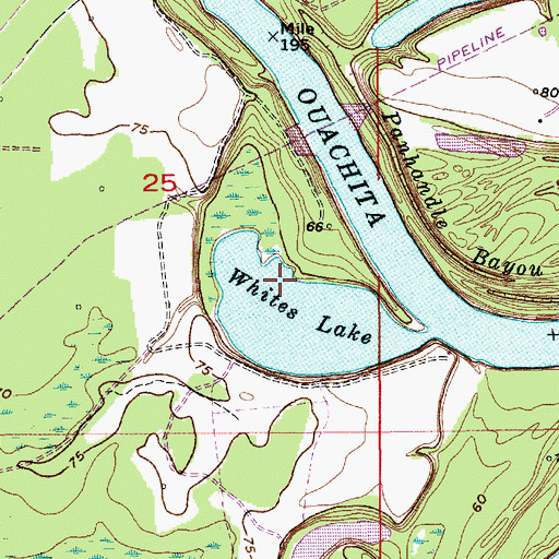 Topographic Map of Whites Lake, LA