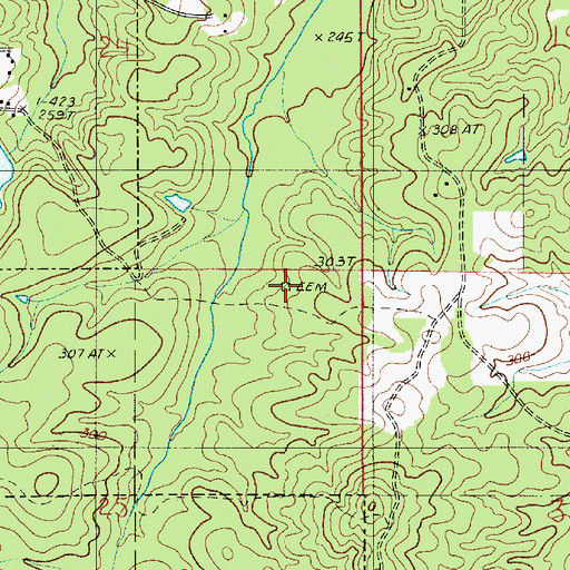 Topographic Map of Whitley Cemetery, LA