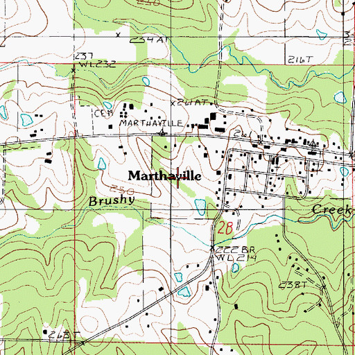 Topographic Map of Whitlock Creek, LA