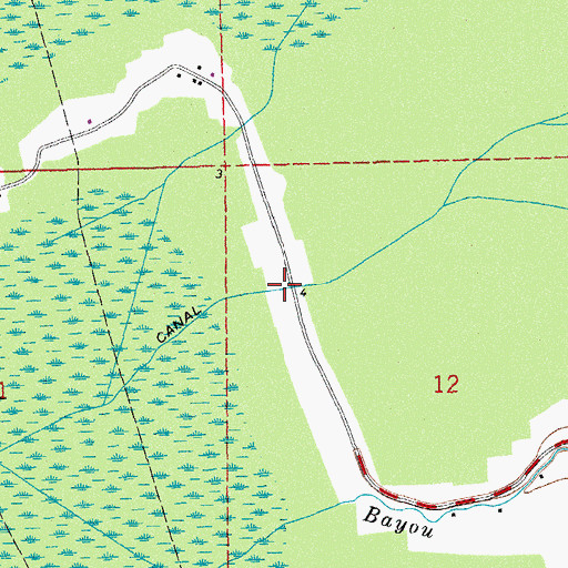 Topographic Map of Whitmel Canal, LA