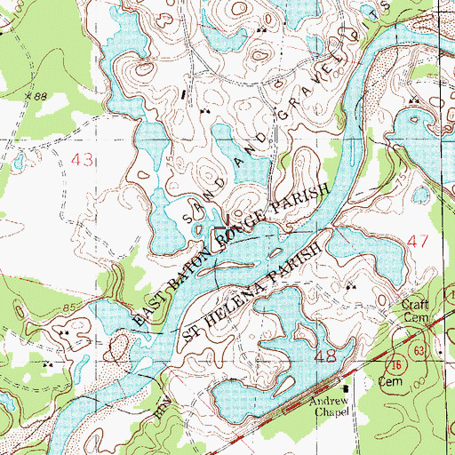 Topographic Map of Whitten Creek, LA