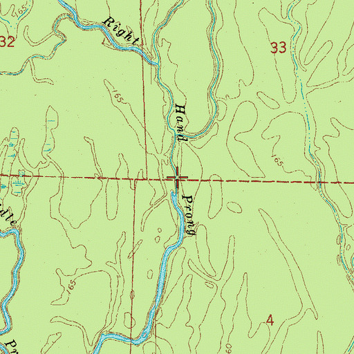 Topographic Map of Right Hand Prong, AR