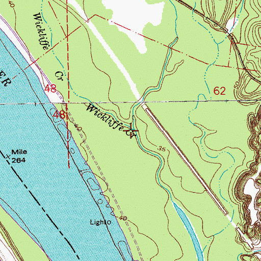 Topographic Map of Wickliffe Creek, LA