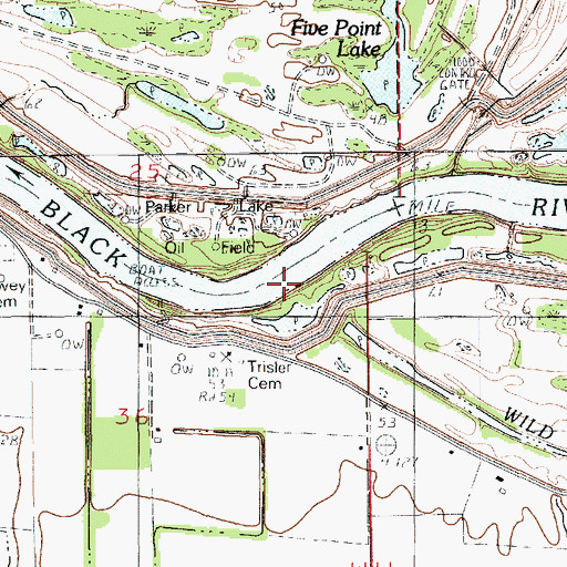 Topographic Map of Wild Cow Bayou, LA