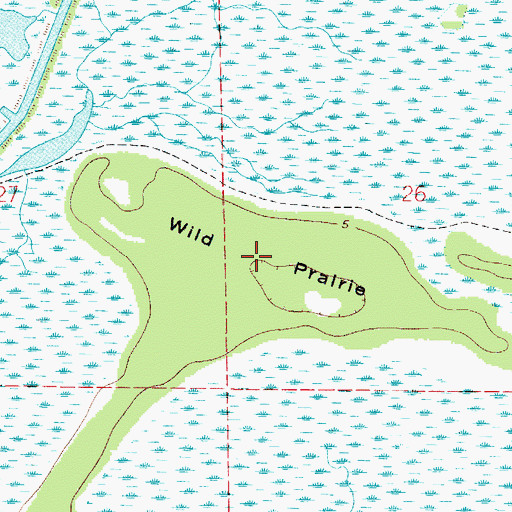 Topographic Map of Wild Prairie, LA