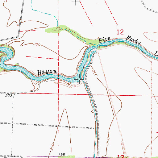 Topographic Map of Riley Bayou, AR