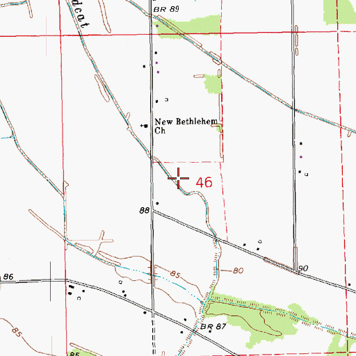 Topographic Map of Wildcat Bayou, LA