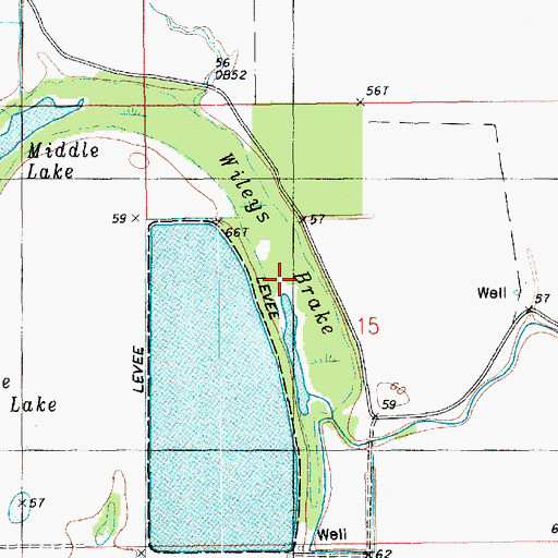 Topographic Map of Wileys Brake, LA