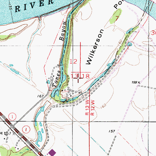 Topographic Map of Wilkerson Point, LA