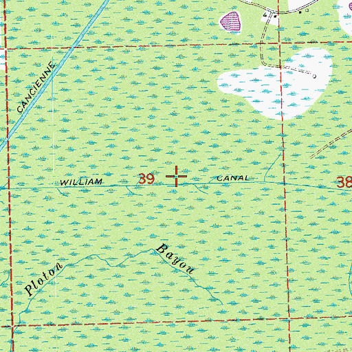 Topographic Map of William Canal, LA