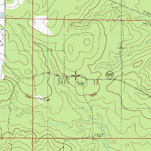 Topographic Map of Williams Cemetery, LA