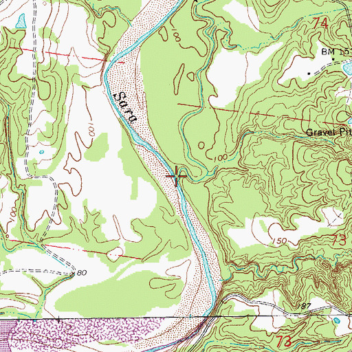 Topographic Map of Williams Creek, LA