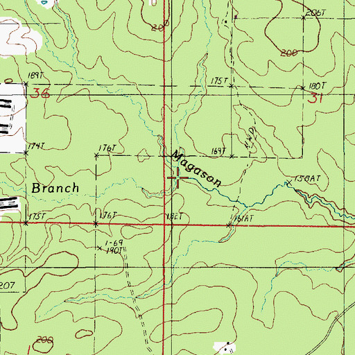 Topographic Map of Williamson Branch, LA