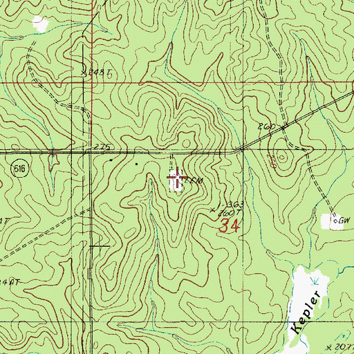Topographic Map of Williamson Cemetery, LA
