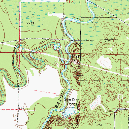 Topographic Map of Willow Chute, LA