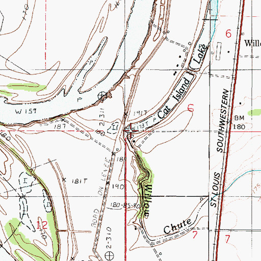 Topographic Map of Willow Chute, LA