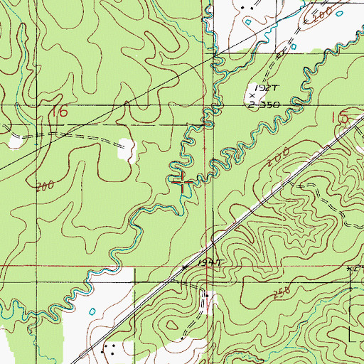 Topographic Map of Willow Creek, LA
