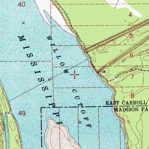 Topographic Map of Willow Cut Off, LA