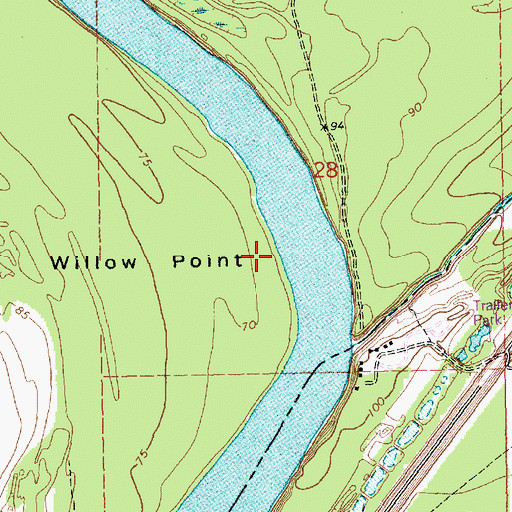 Topographic Map of Willow Point, LA