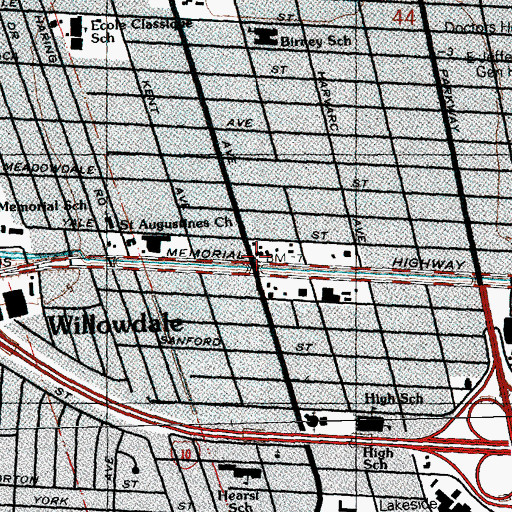 Topographic Map of Willowdale, LA