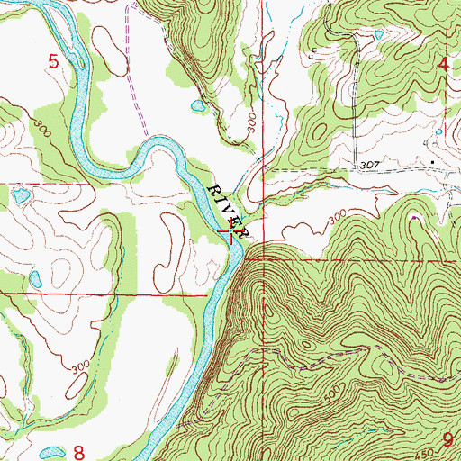 Topographic Map of River Creek, AR