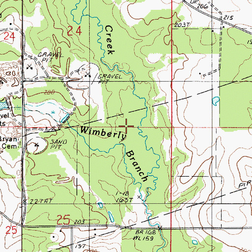 Topographic Map of Wimberly Branch, LA