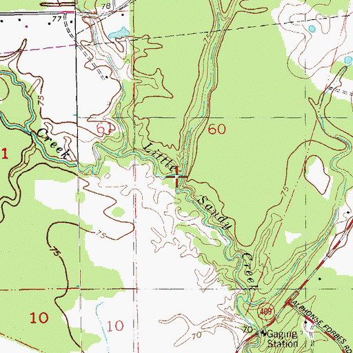 Topographic Map of Wind Bayou, LA